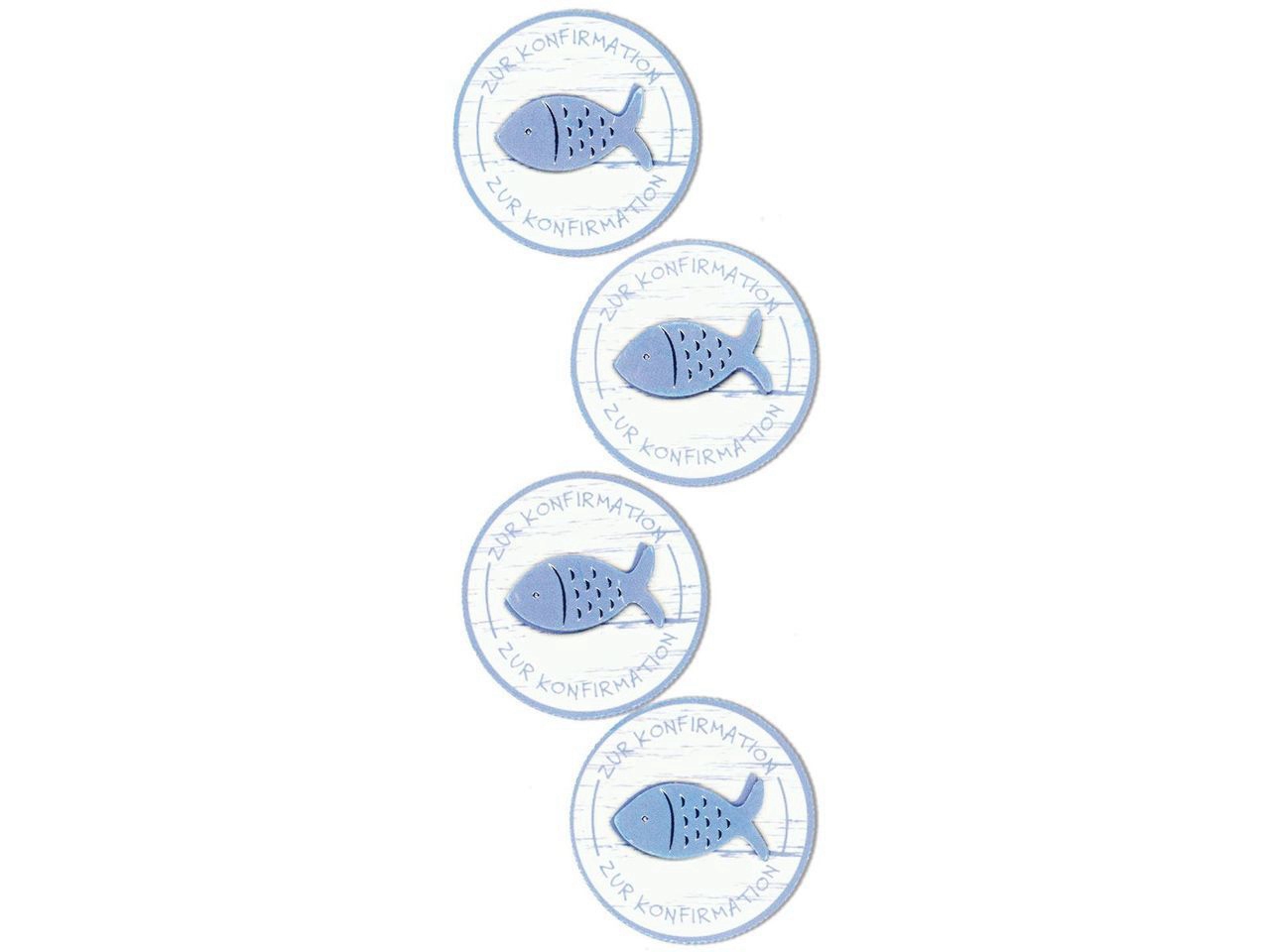 Handmade Sticker Zur Konfirmation - pesce blu
