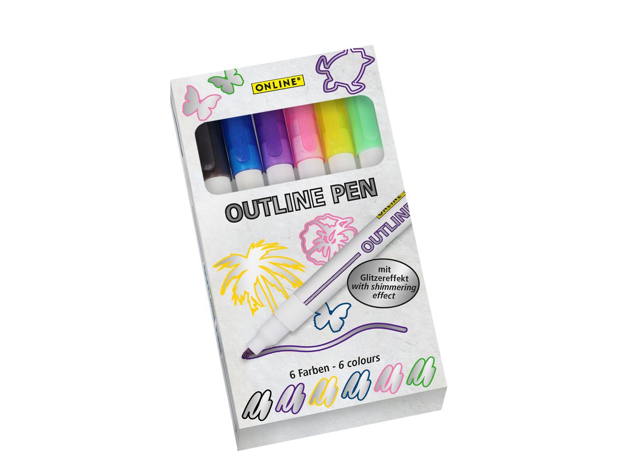 Outline Marker, 6 colori