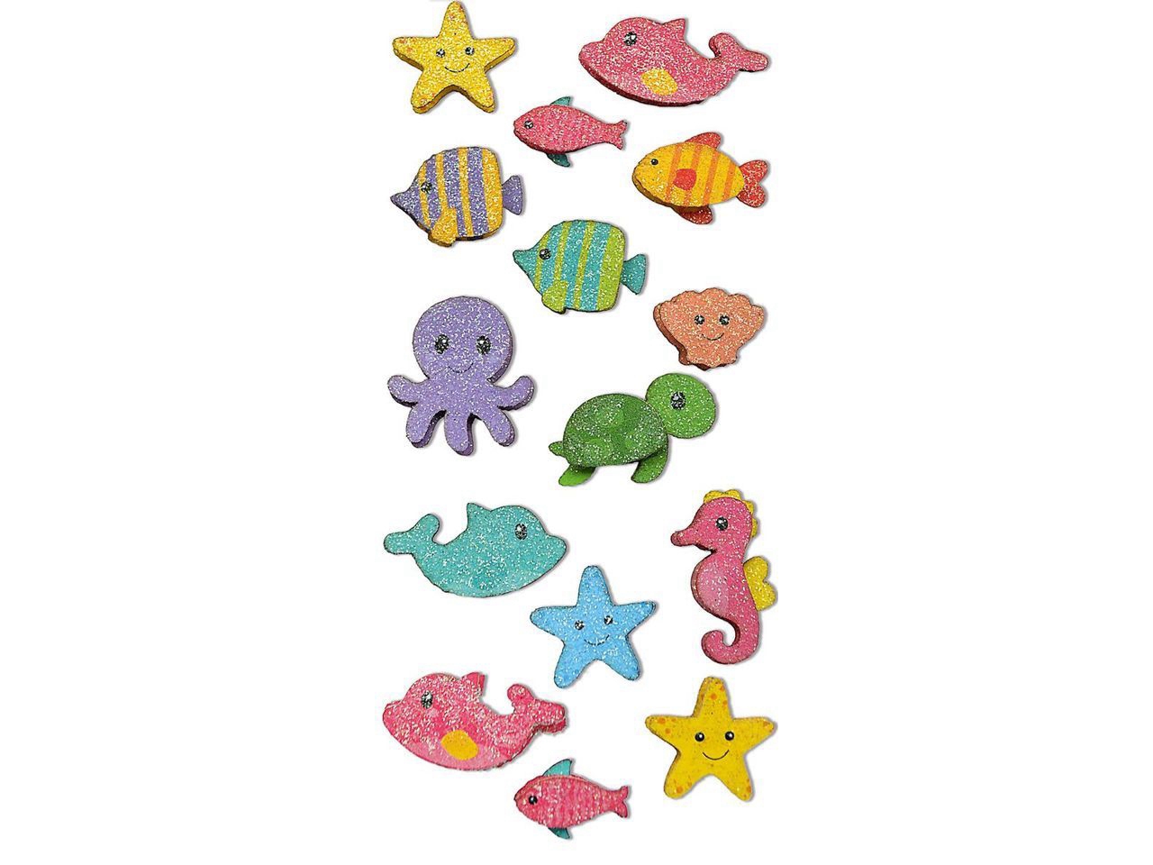 Handmade Sticker Animali aquatici colorati (3D)