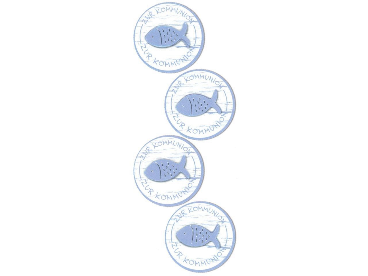 Handmade Sticker Zur Kommunion - pesce blu