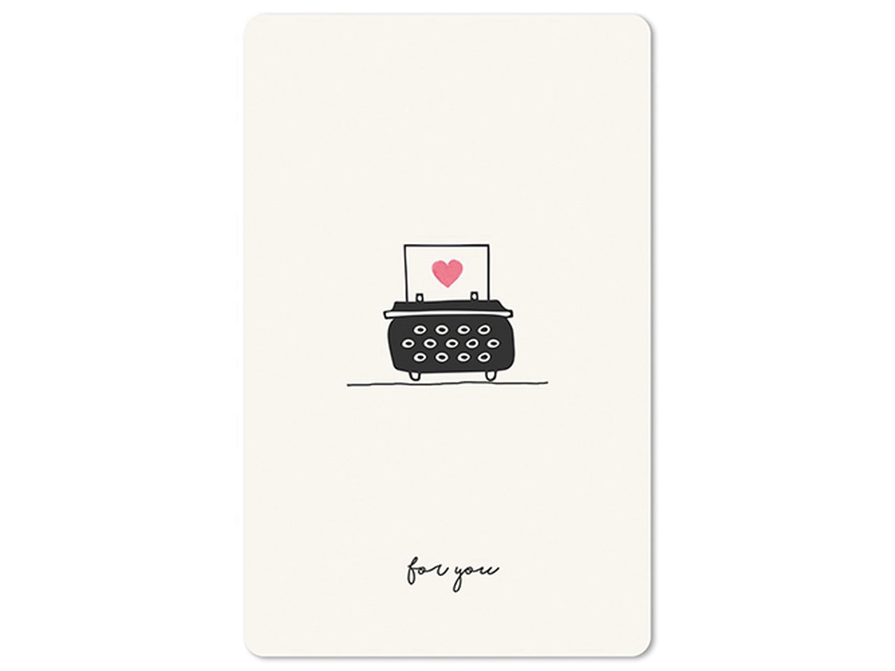 Cartolina Lunacard - Heart typewriter