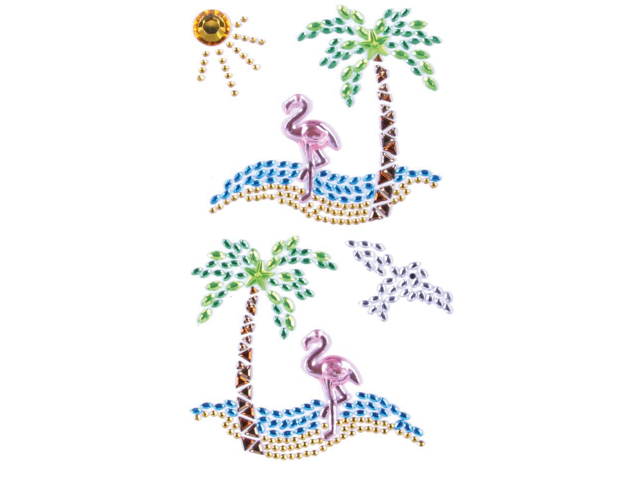 Handmade Sticker Crystals- Flamingo Beach