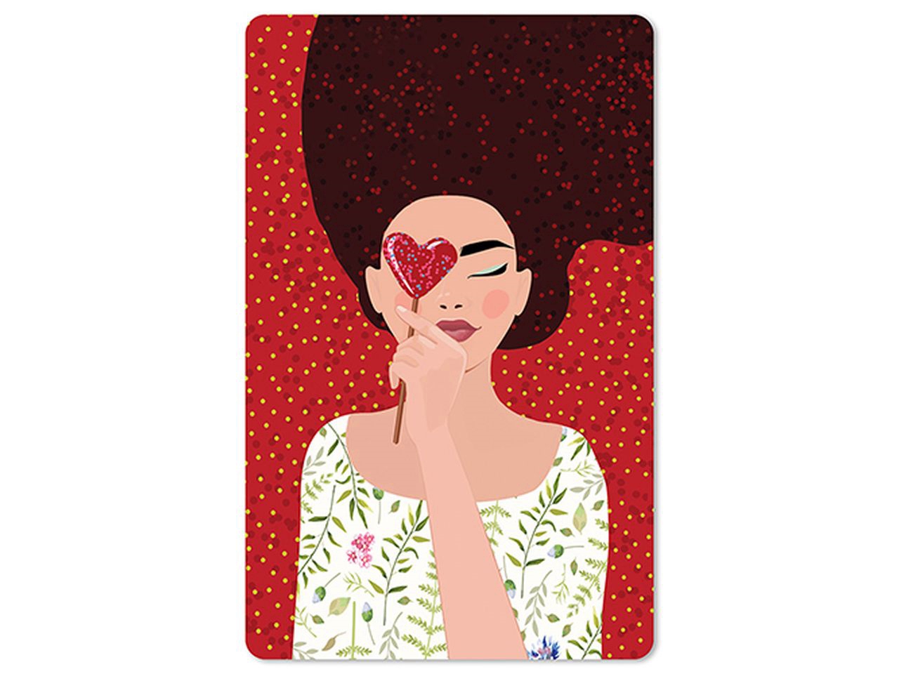 Cartolina Lunacard - Lady on red