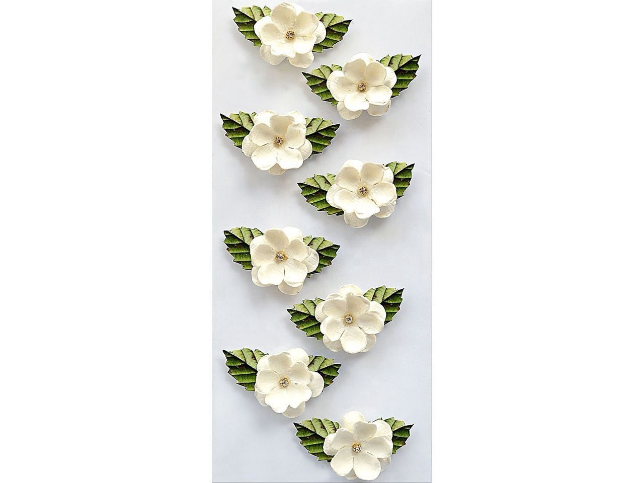 Handmade Sticker White flowers with diamond