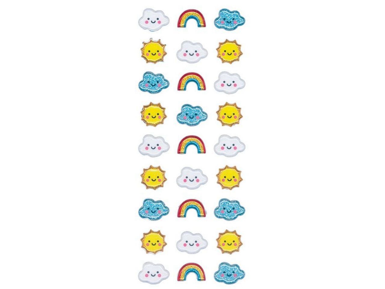 Handmade Sticker Sun, Clouds and Rainbows