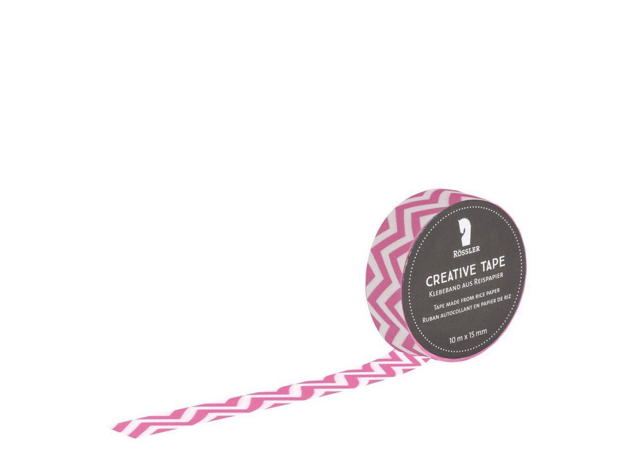 Creative Tape adesivo - Zigzag rosa su sfondo trasparente