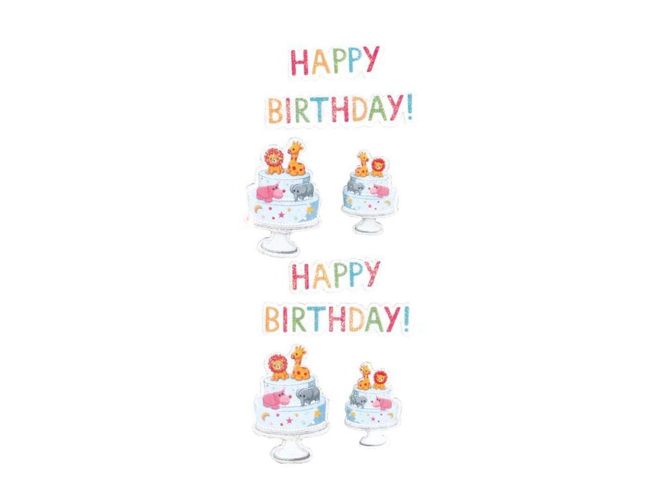 Handmade Sticker Torta di compleanno e Happy Birthday