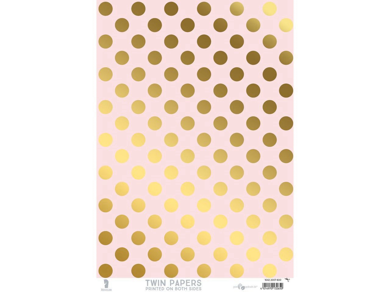 Fogli Twin papers, Punti dorati in lamina d'oro su apricot + Design Giardino