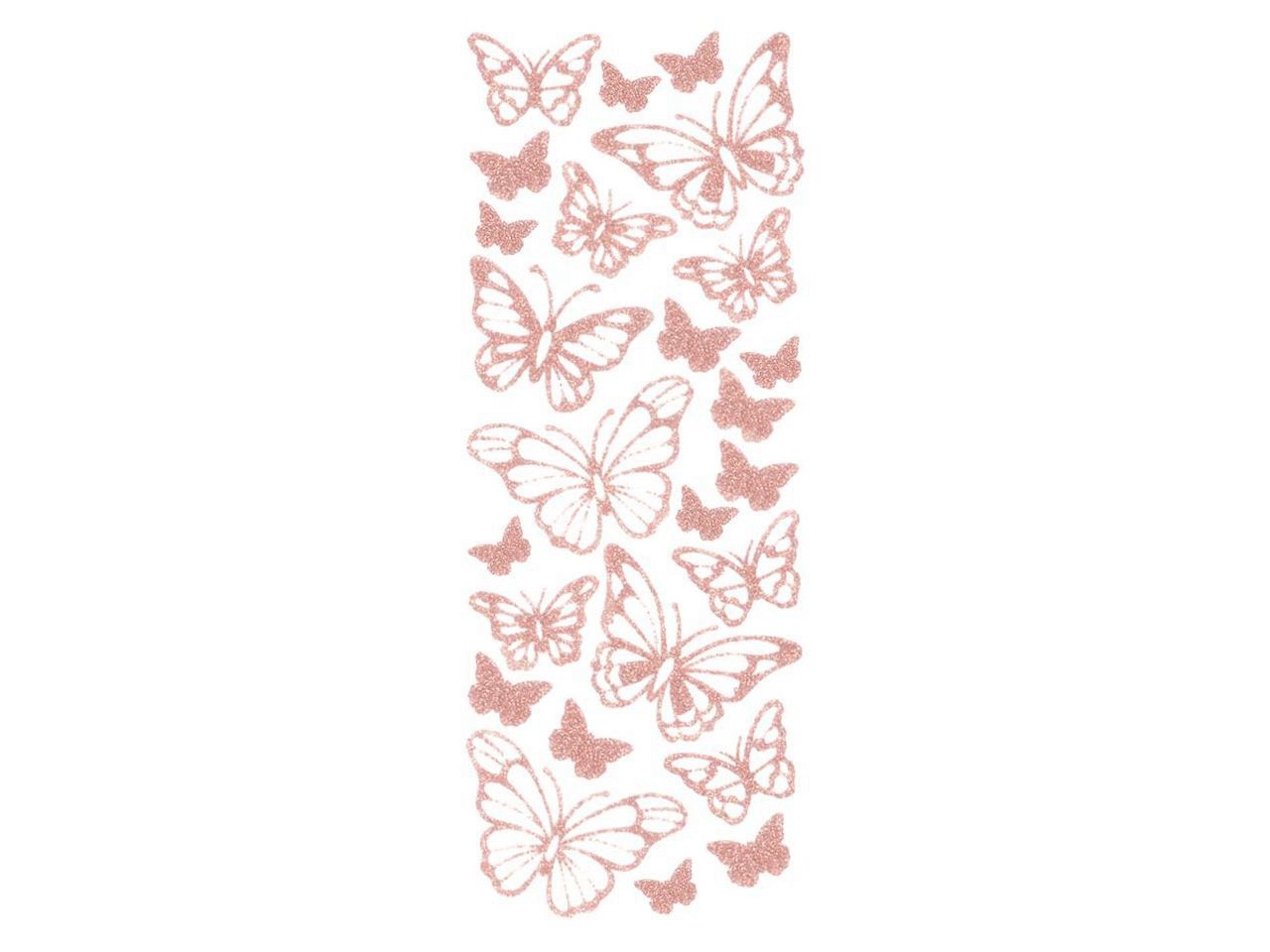 Handmade Sticker Farfalle - oro rosa
