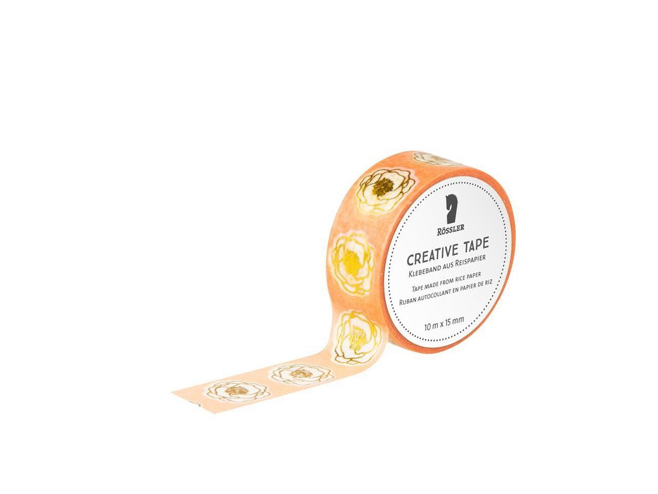 Creative Tape adesivo - Fiori stilizzati su sfondo arancione